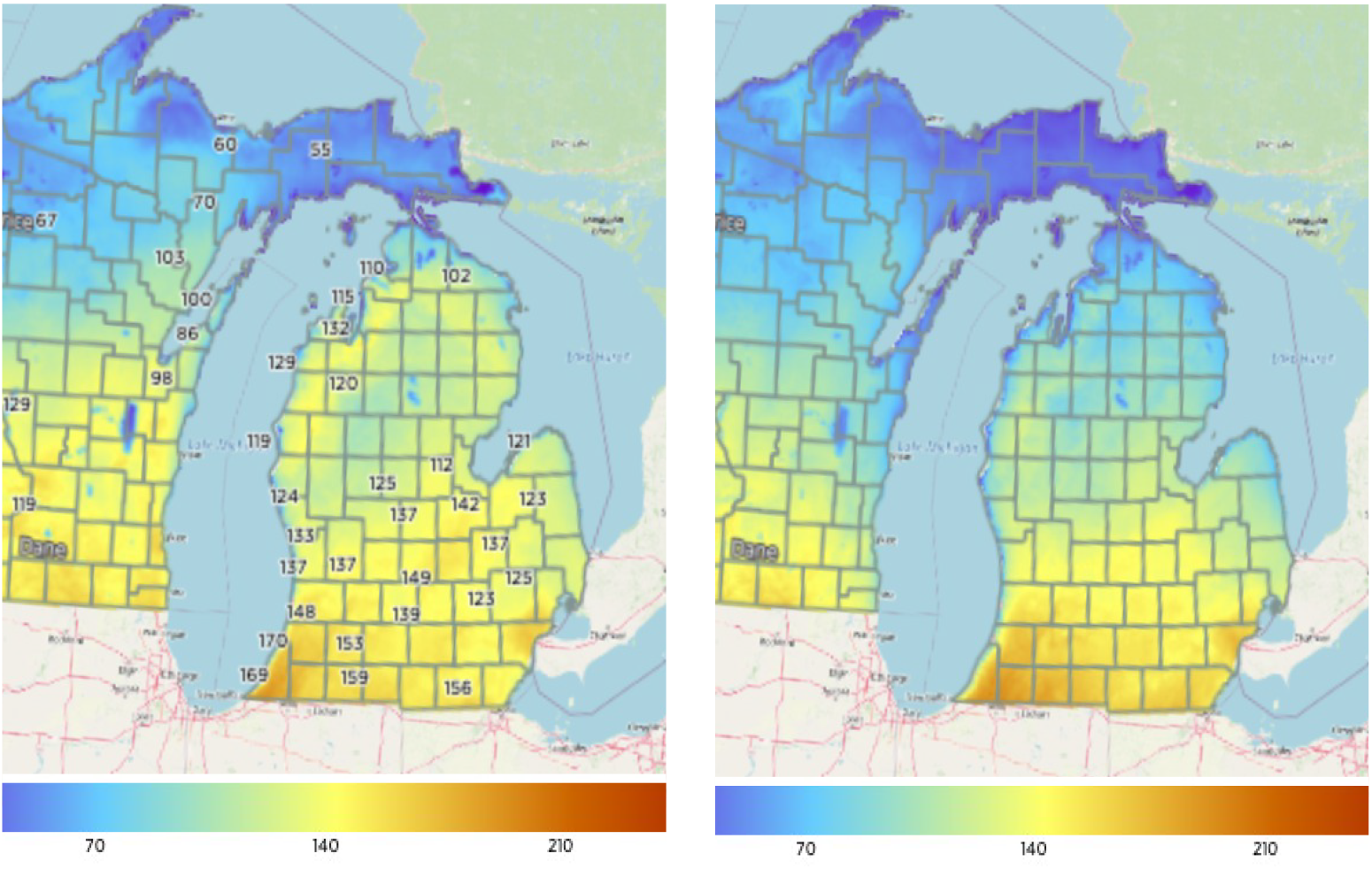 GDD maps